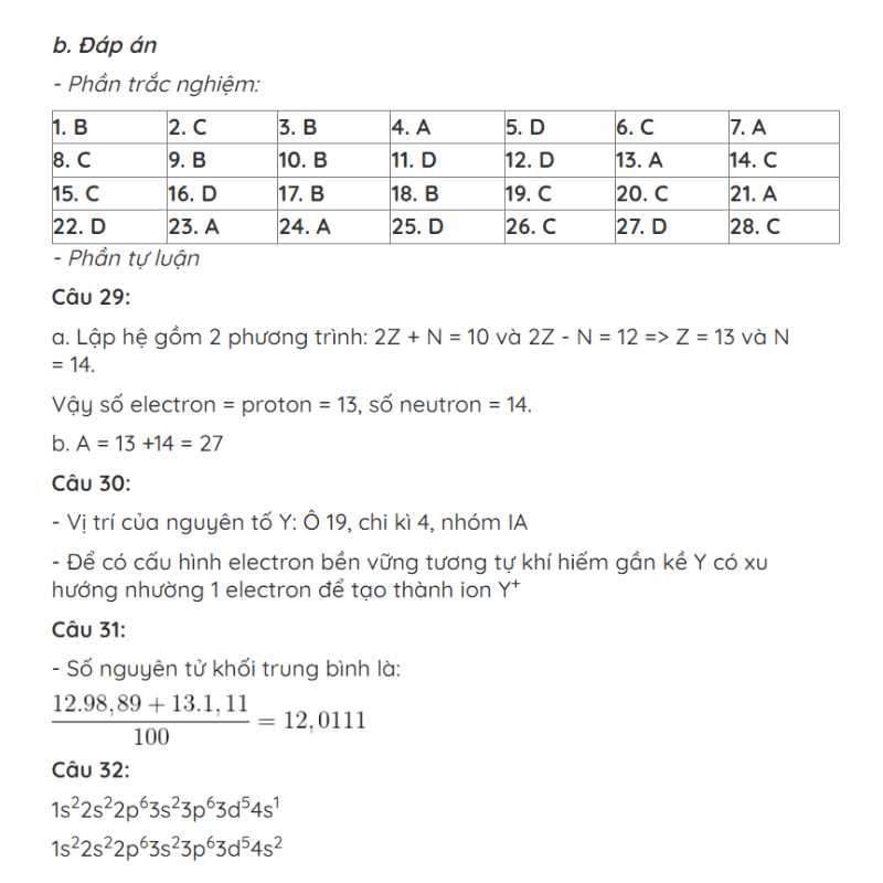 đề môn hóa 10 giữa kì 1